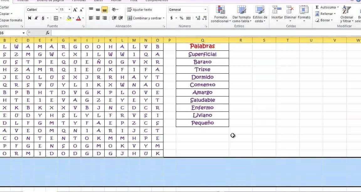 C Mo Hacer Una Sopa De Letras En Excel